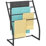 Honiter Towel Racks for Bathroom, Free Standing Towel Rack, Pool Towel Racks Outdoor, 4 Tier Wide Metal Towel Bar Stand, Blanket Ladder Holder, Drying and Display Rack for Oversized Bath Towel