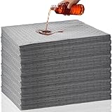 Hoolerry Oil Absorbent Pads Weight Dimpled Pad Garage Accessories Water Absorbent Mat Oil Spill Mat for Absorbing Protecting Home Garage Basement (100 Pcs,Gray,15 x 19.7 Inch)