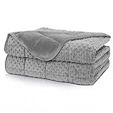Huloo Sleep Weighted Blanket Queen 20lbs for Adult(60"×80",Gray) Breathable Soft Minky Weighted Throw Blanket for All Season,Heavy Blanket with Premium Glass Beads