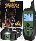 INVIROX Shock Collar for Large Dog [Spark K9] 124 Levels with Remote 1100yd Range, Night-Light Mode for Medium Dogs IP67 Waterproof Training Collar for Dogs