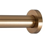 Ivilon Shower Tension Curtain Rod - Adjustable Spring Tension Rod for Shower Curtains, Bathroom, or Windows, Easy to Install, No Drilling Required, Rustproof, Adjustable 54 to 90 Inch Warm Gold