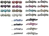 JCGY 24 Piece Pack Crystal Hair Barrettes Combo 4 Styles, 8 Pc in 8 Colors 1st Style 2nd style, 4 Pairs 4 Colors 3rd 4th Style French Clip Barrettes Snap Clips for Women Girls Hair Styling16d5