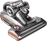 JIGOO T600 Bed Vacuum Cleaner with UV-C Light, 15Kpa Suction 700W Powerful Double Cup Handheld Vacuums, Mattress Vacuum Cleaner with Smart Dust Sensor, Ultrasonic & Heating Tech, HEPA Filter - Corded
