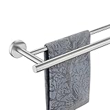 JQK Double Bath Towel Bar, 30 Inch 304 Stainless Steel Thicken 0.8mm Towel Rack for Bathroom, Towel Holder Brushed Finished Wall Mount, 33 in Total Length, TB100L30-BN