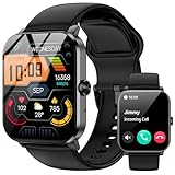 Jacoosa Smart Watch, 1.85" HD Smartwatch for Men Women (Answer/Make Calls), Fitness Watch with 120+ Sports Modes, IP68 Waterproof, Heart Rate/Sleep Monitor, Activity Trackers for iOS/Android (Black)
