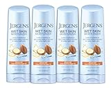 Jergens Wet Skin Body Moisturizer with Restoring Argan Oil, In Shower Lotion, Moisturizer for Dry Skin, Fast-Absorbing, Non-Sticky, 10 Ounces (Pack of 4), Dermatologist Tested (Packaging May Vary)