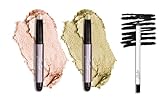Julep Eyeshadow 101 Crème-to-Powder Eyeshadow Stick Duo + When Pencil Met Gel Sharpenable Multi-Use Longwear Eyeliner Pencil, 3pc Set - Meadow Shimmer, Blackest Black and Pearl Shimmer