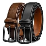 KEMISANT Men Belt 2Pack – Genuine Leather Belt for Men Dress Casual Golf Jeans 1 3/8