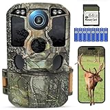 KJK Trail Camera WiFi 8K 84MP with 64GB Memory Card, Game Camera with Night Vision, 0.05s Trigger Motion Activated, IP67 Waterproof 130°Wide-Angle 42pcs No Glow Infrared LEDs for Wildlife Monitoring
