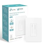 Kasa Smart Ceiling Fan Control & Dimmer Switch | Adjustable 4-Speed Fan & Brightness Control | Works w/Apple HomeKit, Alexa & Google Home | 2.4G Wi-Fi Only, Single Pole, Neutral Wire Required | KS240