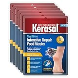 Kerasal Nighttime Intensive Repair Foot Masks, Foot Mask for Cracked Heels and Dry Feet, Six Pairs