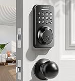 Keyless Entry Door Lock Deadbolt with Handle Set, Door Locks for Front Door, Keypad Door Lock with Handle, Smart Door Knob, Auto Lock, Code Door Lock with Installation Guide, Black