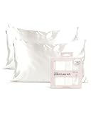 Kitsch Satin Pillowcase with Zipper for Hair and Skin - Softer Than Silk Pillow Cases, Smooth Cooling Pillow Covers, Machine Washable, Wrinkle-Free - Queen/Standard (19x26) - Ivory, 2pcs