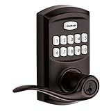 Kwikset 99170-002 SmartCode 917 Keypad Keyless Entry Traditional Residential Electronic Lever Deadbolt Alternative with Tustin Door Handle and SmartKey Security, Venetian Bronze