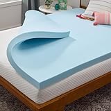 LINENSPA Memory Foam Mattress Topper - 3 Inch Gel Infused Memory Foam - Plush Feel - Cooling and Pressure Relieving - CertiPUR Certified - Dorm Room Essentials - Queen Size