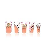 LOVFUL Press on Nails Rolling Luxe Curve | Handmade with Full Covered Crystals | Reusable Fake Nails | Duck Classic Regular 1.3 in | H144-S