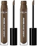 L’Oréal Paris Unbelieva-Brow Tinted Waterproof Brow Gel, Brunette (Pack of 2)