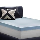 LUCID 4 Inch Gel Memory Foam Mattress Topper, Ventilated Design, Ultra Plush, CertiPUR-US Certified, Twin XL, Blue