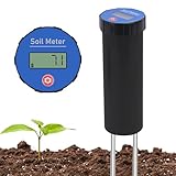 LUVCOSY Digital Soil pH Meter, Industrial Grade Soil pH Tester with Calibration-Free LCD Display, High Accuracy Soil pH Pen, Soil pH Monitor for Garden, Lawn, Plant (Black)