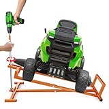Lawn Mower Lift, Lifting Platform 992 Lbs Capacity for Garden Tractors and Lawn Mowers with Rotating Sleeve & Manual and Power Tool Handle (Aluminum Iron)