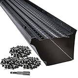 LeafTek Gutter Guards | 5" x 200' Leaf Protection in Black | Premium Lifetime Aluminum | Available in 32', 100' & 200' | 5” & 6” | Made in The USA