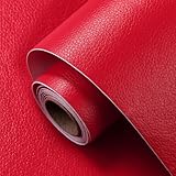 Leather Repair Patch 15.7x160 inch Large Self-Adhesive Leather Repair Tape Vinyl Leather Repair Kit for Sofa Car Seats Chairs Shoes Bags Damaged Leather Furniture (Red)