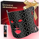 Lovsheme Red Light Therapy for Face, LED Face Mask Light Therapy, Red Light Therapy Mask for Wrinkles, Acne, Skin Rejuvenation, 300 LEDs, 3 Modes, 10-Min Auto Off, Eye Protection Included