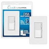Lutron Caseta Smart Lighting Diva Smart Dimmer Switch w/ Wall Plate for LED Bulbs, Works w/ Alexa, Apple Homekit, Google Home (Hub Required), 150W, No Neutral Required, DVRFW-6L-WH-A, White