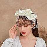 MINJING Bridal Beaded Birdcage Veil Face Soft Tulle Mask Hair Accessorie Veils Mini Wedding Bride Hat Bridal Veils