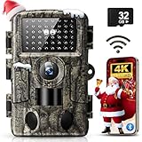 MRSCRET WiFi Trail Camera,4k 60MP Trail Game Cameras with Night Vision Motion Activated Waterproof,120°Wide Angle 0.1s Trigger Speed,Suitable for Outdoor Wildlife Detection, Monitoring Home Security
