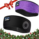 MUSICOZY Sleep Headphones Bluetooth Headband Wireless Music Headband Headphones, Earbuds IPX6 Waterproof for Side Sleepers Women Men Workout Running Insomnia Travel Yoga Cool Gadgets Unique Gift 2 Pcs