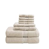 Madison Park Signature 800GSM 100% Cotton Luxury Turkish Bath Towels ,Oversized Linen Cotton Bath Towel Sets , 8-Piece Include 2 Bath Towels, 2 Hand Towels & 4 Wash Towels , Natural