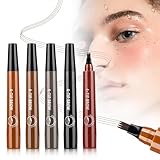 Magic Eyebrow Pencil, Long-Lasting 3D Waterproof Microblading Eyebrow Pencil Contouring Pen, 4 Tipped Precise Brow Pen Eyebrow Brush Fine Stroke Microblade Eyebrow Pencil (Colorful)