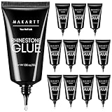 Makartt Rhinestone Glue for Nails - 12 PCS 30ML Super Strong Gel Nail Glue for Nail Salon, 3D Nail Art, and Nail Charm Gem Jewelry Decoration