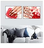 Manicure Beauty Posters Nail Polish HD Pictures Canvas Prints Wall Art Decorative Paintings Living Room Home Decor 30x40cmx2 (Unframed)