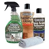 Marblelife Bathroom Combo Kit, With Marble & Travertine Cleaner, MaxOut Deep Grout Cleaner for Tile Floors, Soap Scum Remover For Shower & Other Surfaces, Includes A Cleaning Cloth