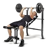 Marcy MD-2082W Diamond Elite MD Standard Bench with 100 lb. Weight Set, Incline