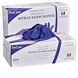 Medical Exam Disposable Nitrile Gloves Medium, 400 Count - Powder Free, Rubber Latex Free, Food Safe, Surgical Grade, Ambidextrous, Textured Tips, 3 Mil Thickness - Cool Blue (2 Boxes of 200)