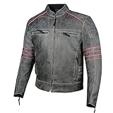 Men’s Brotherhood Leather Motorcycle Jacket Classic Vintage Distressed - Biker Style, CE Armor Protection, Removable Liner, Ventilated L
