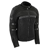 Milwaukee Leather MPL2775 Black Armored Textile Motorcycle Jacket for Women - All Season Jacket w/Removable Liner - Medium