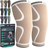 Modvel Compression Knee Brace for Women & Men - 2 Pack Knee Brace for Women Running Knee Pain, Knee Support Compression Sleeve, Workout Sports Knee Braces for Meniscus Tear ACL & Arthritis Pain Relief