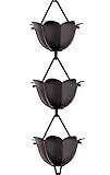 Monarch Rain Chains 18022 Aluminum Large Cup Lotus, 8-1/2 Feet Length Replacement Downspout for Gutters, Rain Chain 8.5 Ft, Black