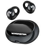 Monster Open Ear AC600 Headphones, Bluetooth 5.4 Wireless Earbuds with HiFi Stereo, Clip-On Earbuds with ENC Clear Call, 21H Playtime, Touch Control, IPX6 Waterproof Wireless Headphones for Workouts