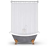 Mrs Awesome Clawfoot Tub Shower Curtain or Liner with 12 Magnets - Free 36 Hooks Included, Waterproof PEVA, 180" x 70", Clear