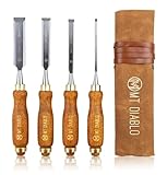 Mt Diablo Woodworking Tools 4 Piece Chisel Set - Premium CV60 Steel Wood Chisel Sets with Ergonomic Handles, Includes 1/4