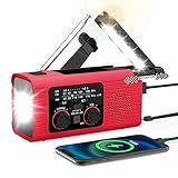 NITIGO NOAA Emergency Weather Radio, 4000mAh Weather Alert Radio Solar Charging, Hand Crank & USB Charged, AM/FM Radio with LED Flashlight, Reading Lamp, SOS Alarm, Headphone Jack for Outdoor