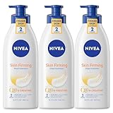 NIVEA Skin Firming Sheer Hydration Body Lotion with Q10 and Creatine, Skin Firming Lotion, Moisturizing Shea Butter Lotion, Multipack, 3- 16.9 Fl Oz Pump Bottles