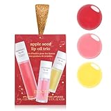 NOONI Korean Vegan Lip Oil Gift Set - Limited Edition | Lip Stain, Long Lasting, Moisturizing, Plumping | Korean Lip Tint, Valentine Day Gift Sets for Women (Set of 3)