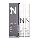 NULASTIN Eyelash Serum & Brow Serum - Lash & Brow Dual System - Eyebrow & Eyelash Enhancing Serums with Keratin & Peptides for Fuller Looking Lashes & Brows (2 Count, 0.1 Fl Oz Each)
