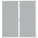 National Door Company ZZ364569 Aluminum, White, Retractable Screen for Double Inswing Door, 72"x80", Non Handed, Aluminum, 82" Height